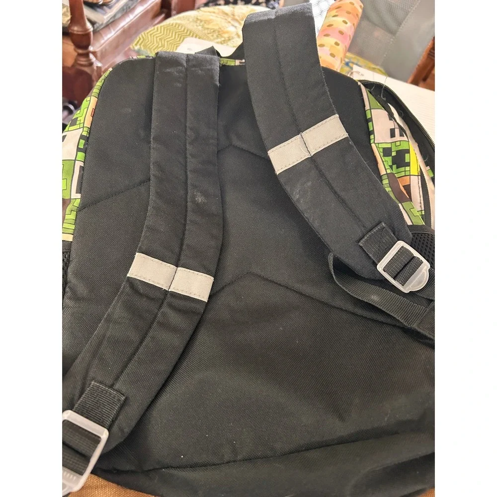 Minecraft Creeper Backpack Kids‎ Black Green Graphic School Bag